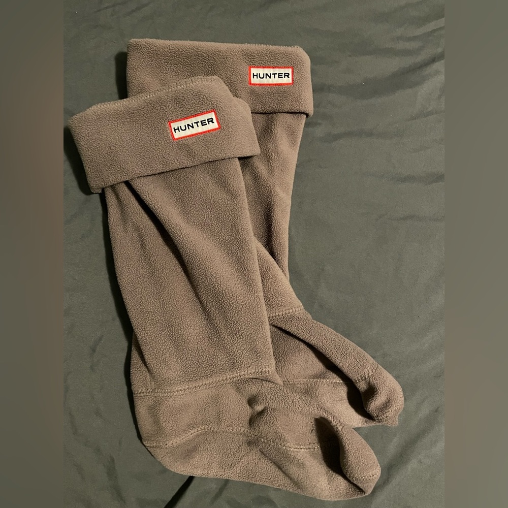 Hunter Boots Socks | Fleece | Khaki green and taupe beige